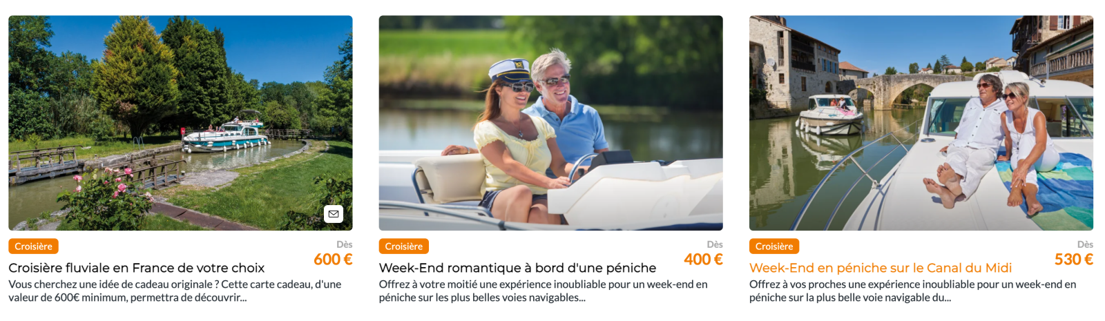 Carte cadeau fluviale